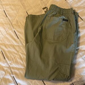 Green Sanctuary cargo pants (cropped with drawstring bottoms)